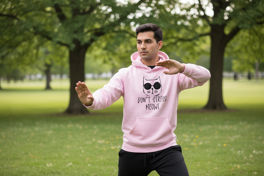 Sweat à capuche chat zen