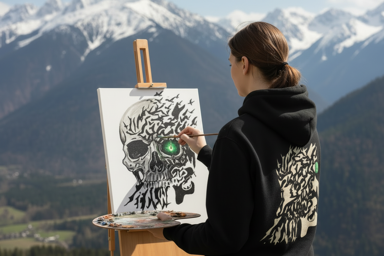 Sweat à capuche Artwear Wild abstraction