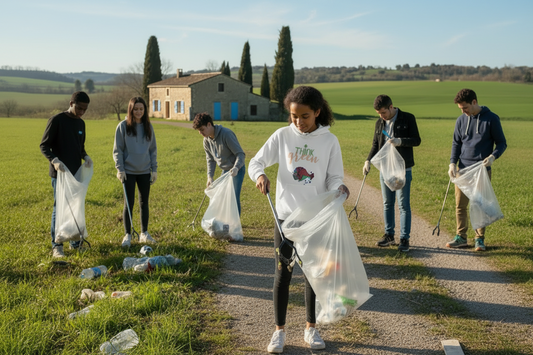 Sweat à capuche Artwear Think green